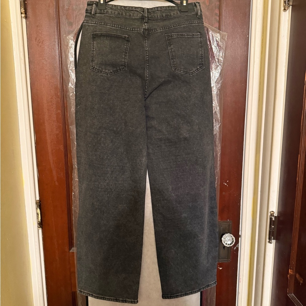 Women's Black Studded Flare Jeans - Picture 2 of 2